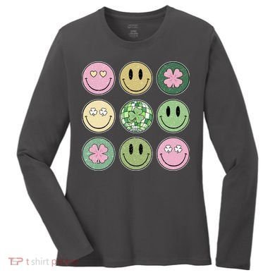 Disco Emoji St Patrick Day Cute Women's Long Sleeve Shirt