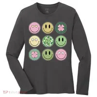 Disco Emoji St Patrick Day Cute Women's Long Sleeve Shirt thumb 0