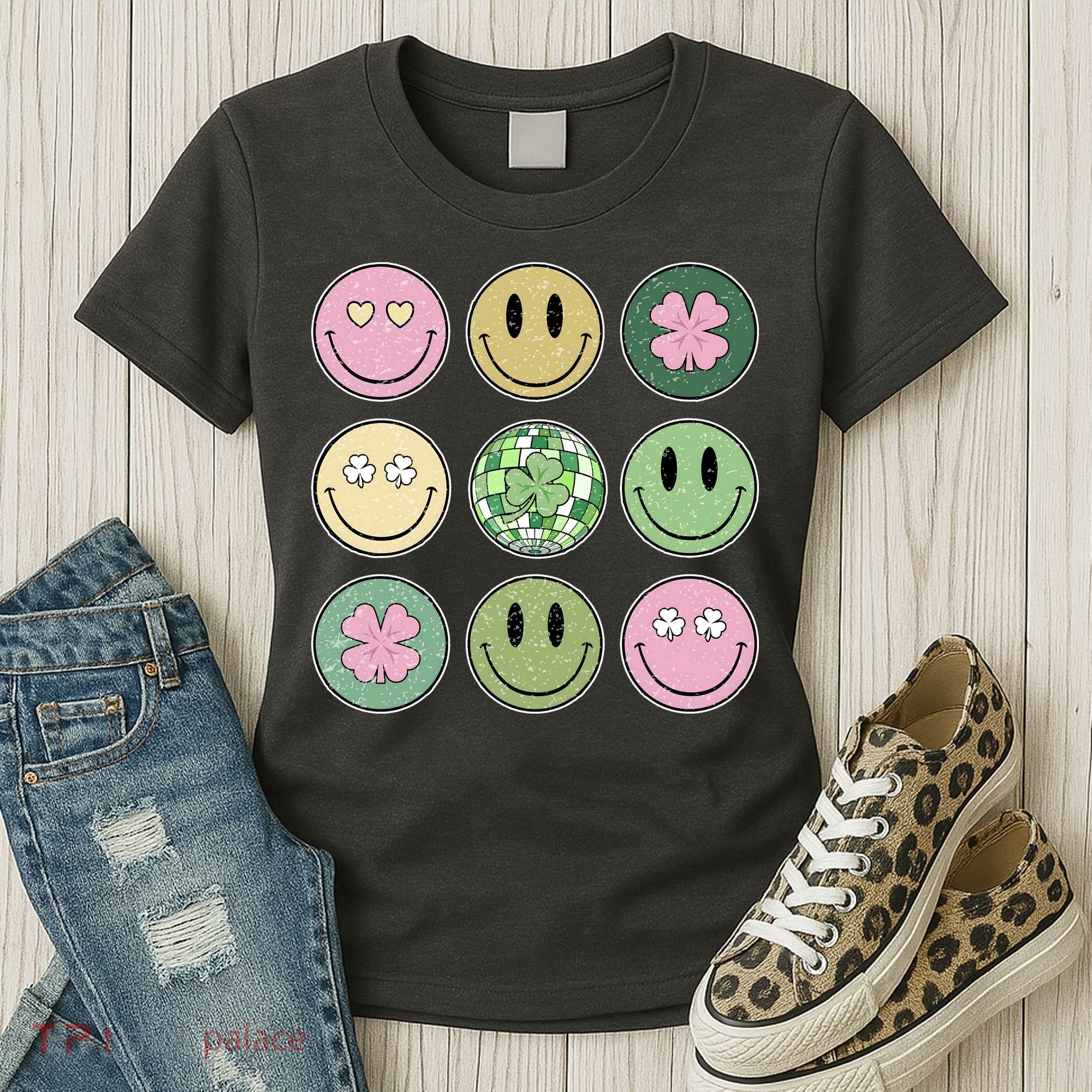 Disco Emoji St Patrick Day Cute Women's T-Shirt