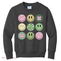 Disco Emoji St Patrick Day Cute Kids Sweatshirt thumb 0