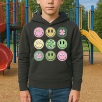 Disco Emoji St Patrick Day Cute Kids Hoodie thumb 2