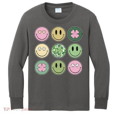 Disco Emoji St Patrick Day Cute Kids Long Sleeve Shirt