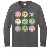 Disco Emoji St Patrick Day Cute Kids Long Sleeve Shirt thumb 0