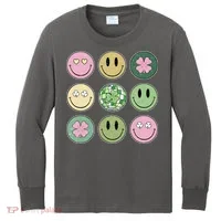 Disco Emoji St Patrick Day Cute Kids Long Sleeve Shirt thumb 0
