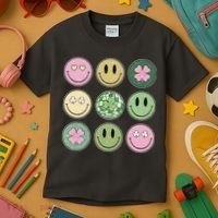 Disco Emoji St Patrick Day Cute Kids T-Shirt thumb 3
