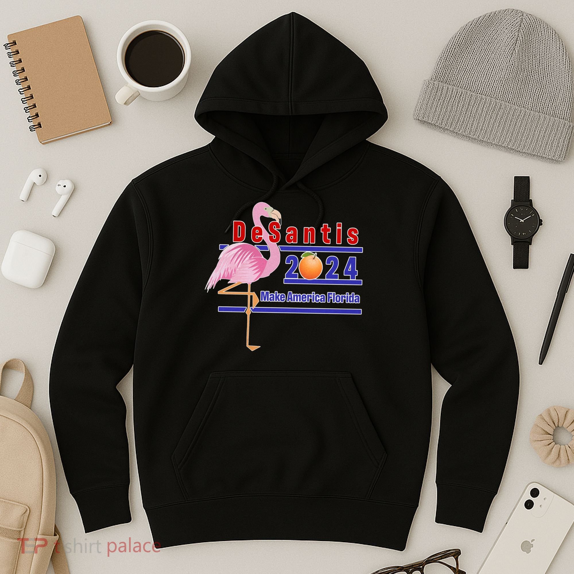 DeSantis 2024 Make America Florida Flamingo Hoodie