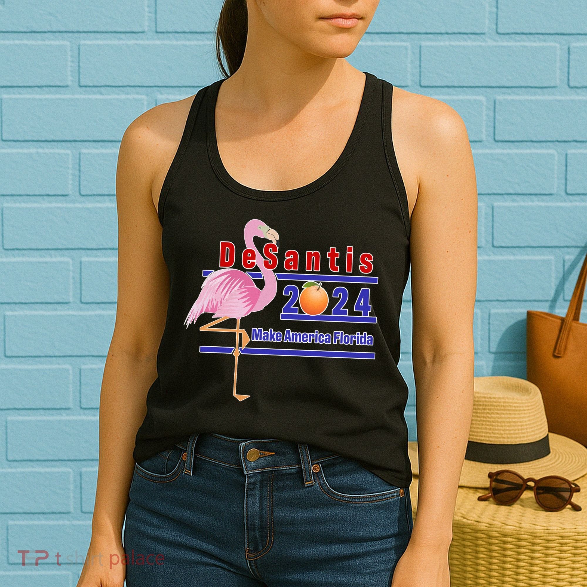 DeSantis 2024 Make America Florida Flamingo Women's Tank Top