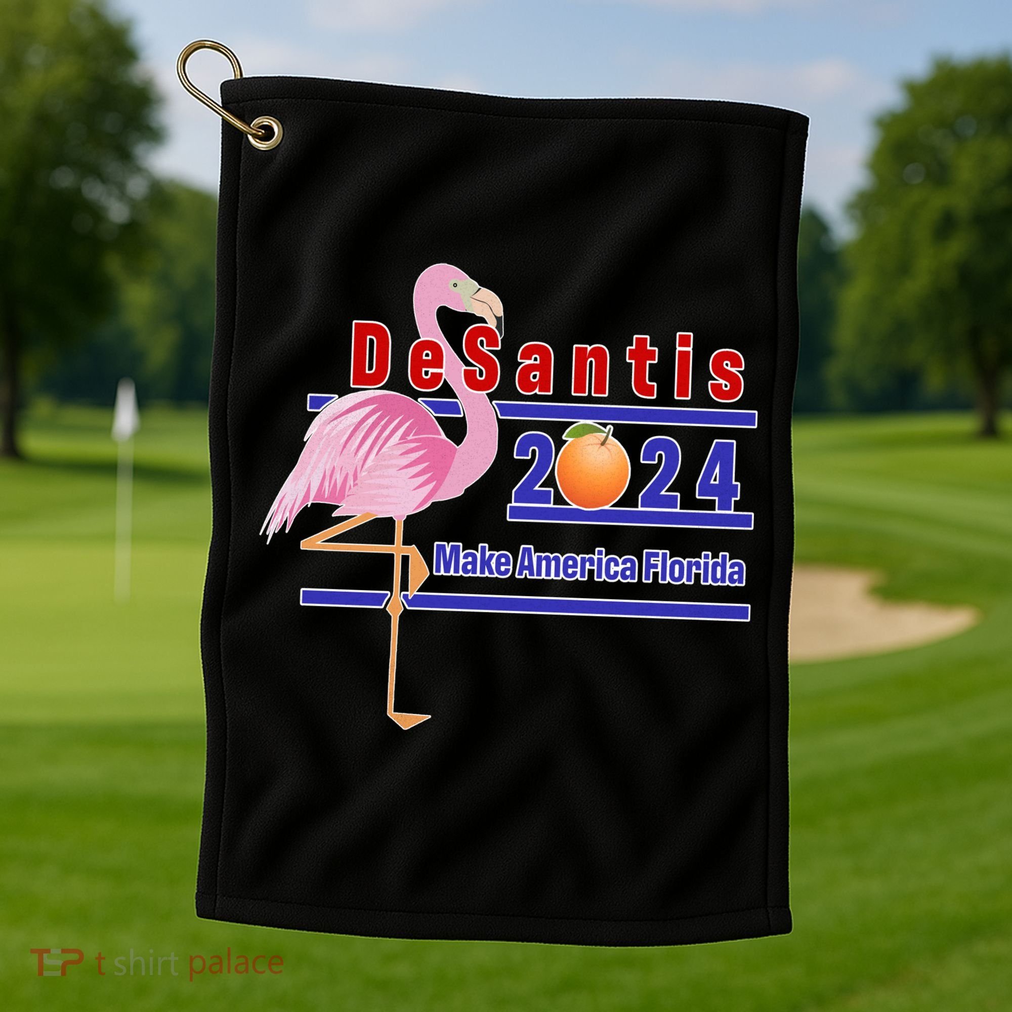 DeSantis 2024 Make America Florida Flamingo Golf Towel