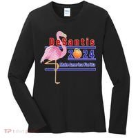 DeSantis 2024 Make America Florida Flamingo Women's Long Sleeve Shirt thumb 0