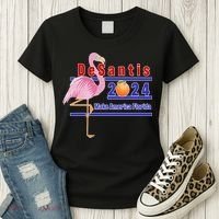 DeSantis 2024 Make America Florida Flamingo Women's T-Shirt thumb 3
