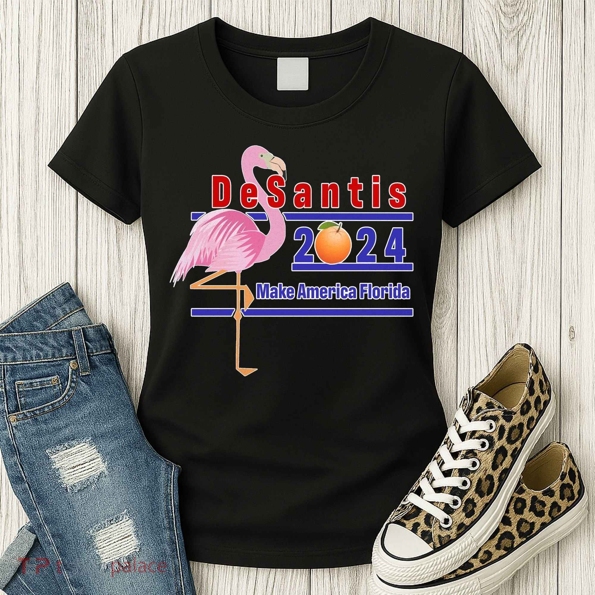 DeSantis 2024 Make America Florida Flamingo Women's T-Shirt