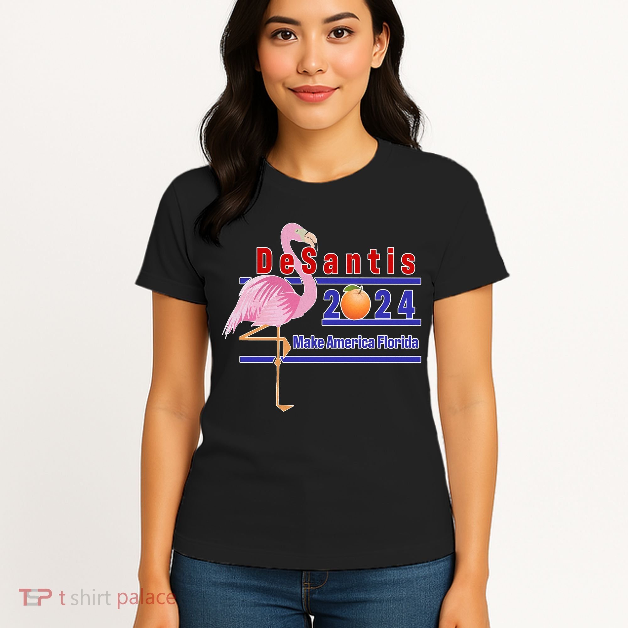 DeSantis 2024 Make America Florida Flamingo Women's T-Shirt