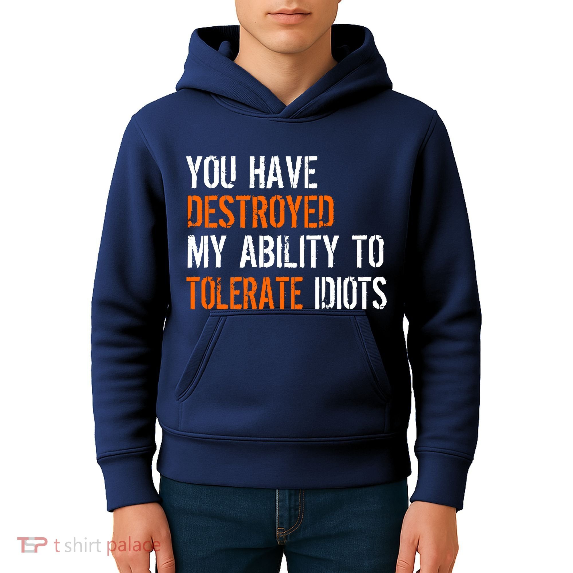 Destroyed Ability Tolerate Idiots Kids Hoodie