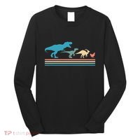 Dinosaur Evolution Trex Velociraptor Chicken Long Sleeve Shirt thumb 0