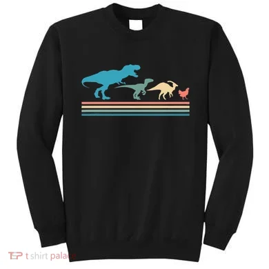 Dinosaur Evolution Trex Velociraptor Chicken Sweatshirt