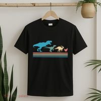 Dinosaur Evolution Trex Velociraptor Chicken T-Shirt thumb 2