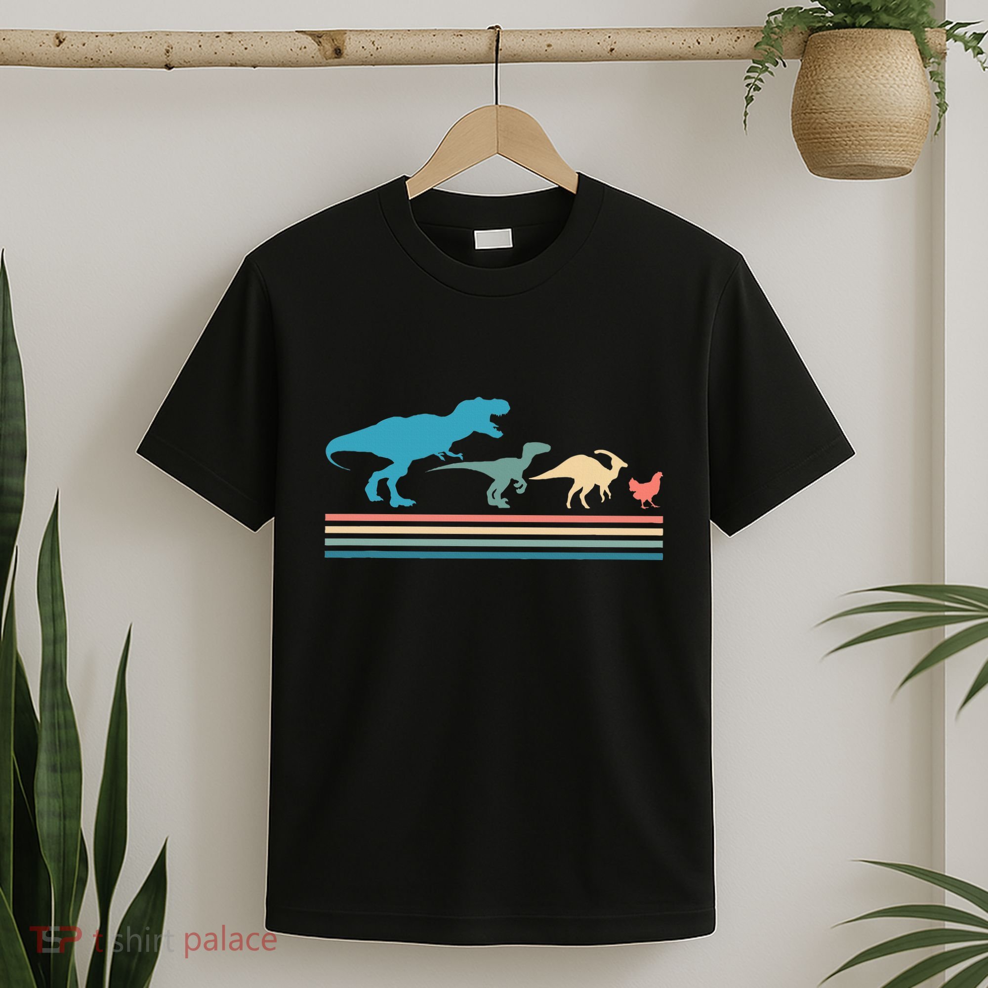 Dinosaur Evolution Trex Velociraptor Chicken T-Shirt