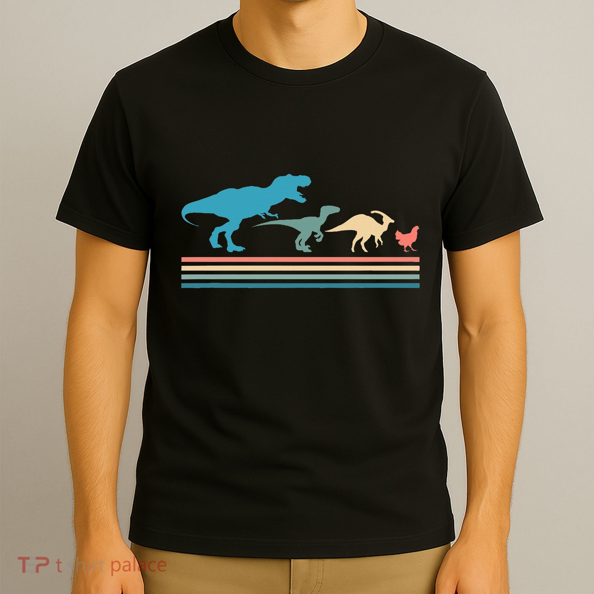 Dinosaur Evolution Trex Velociraptor Chicken T-Shirt
