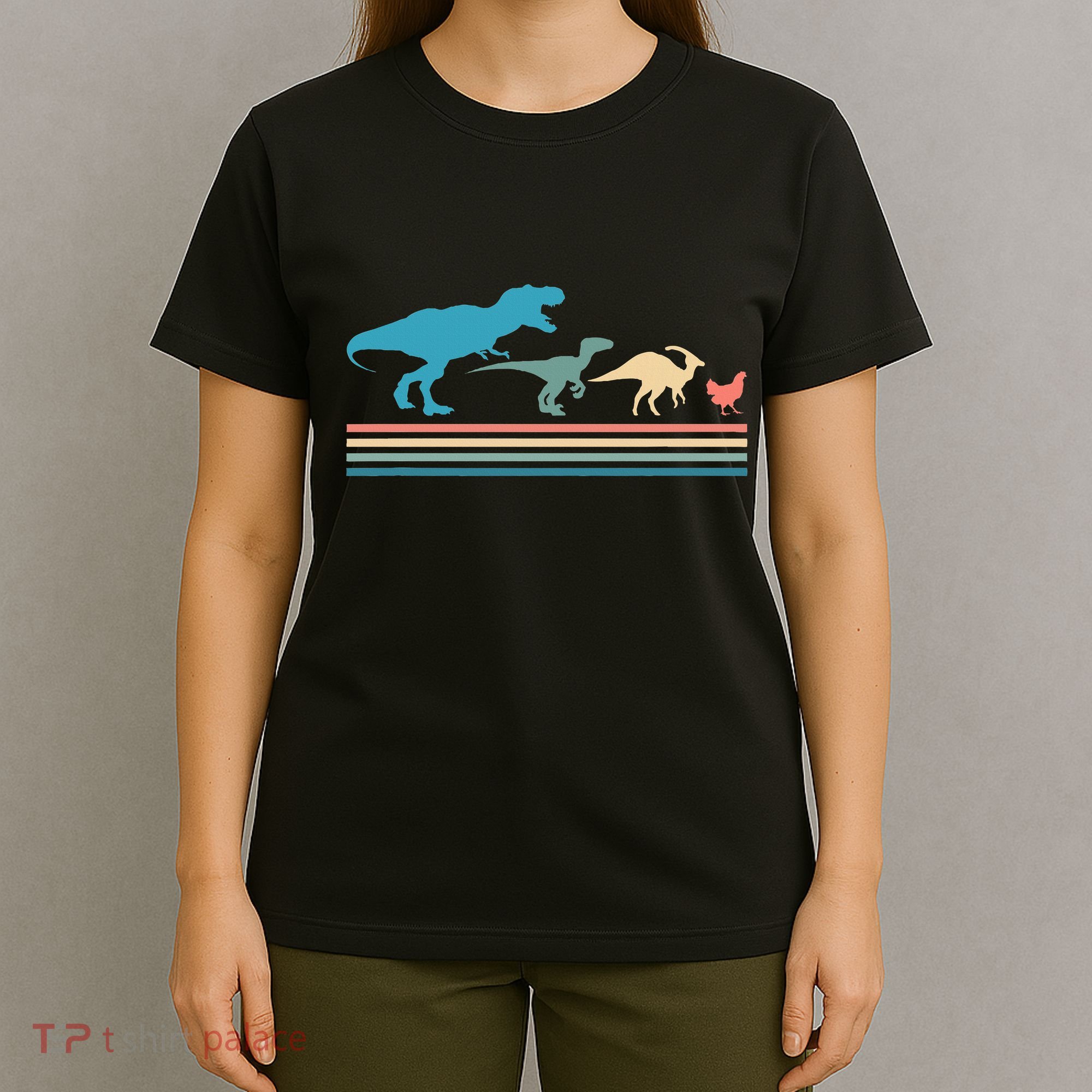 Dinosaur Evolution Trex Velociraptor Chicken T-Shirt