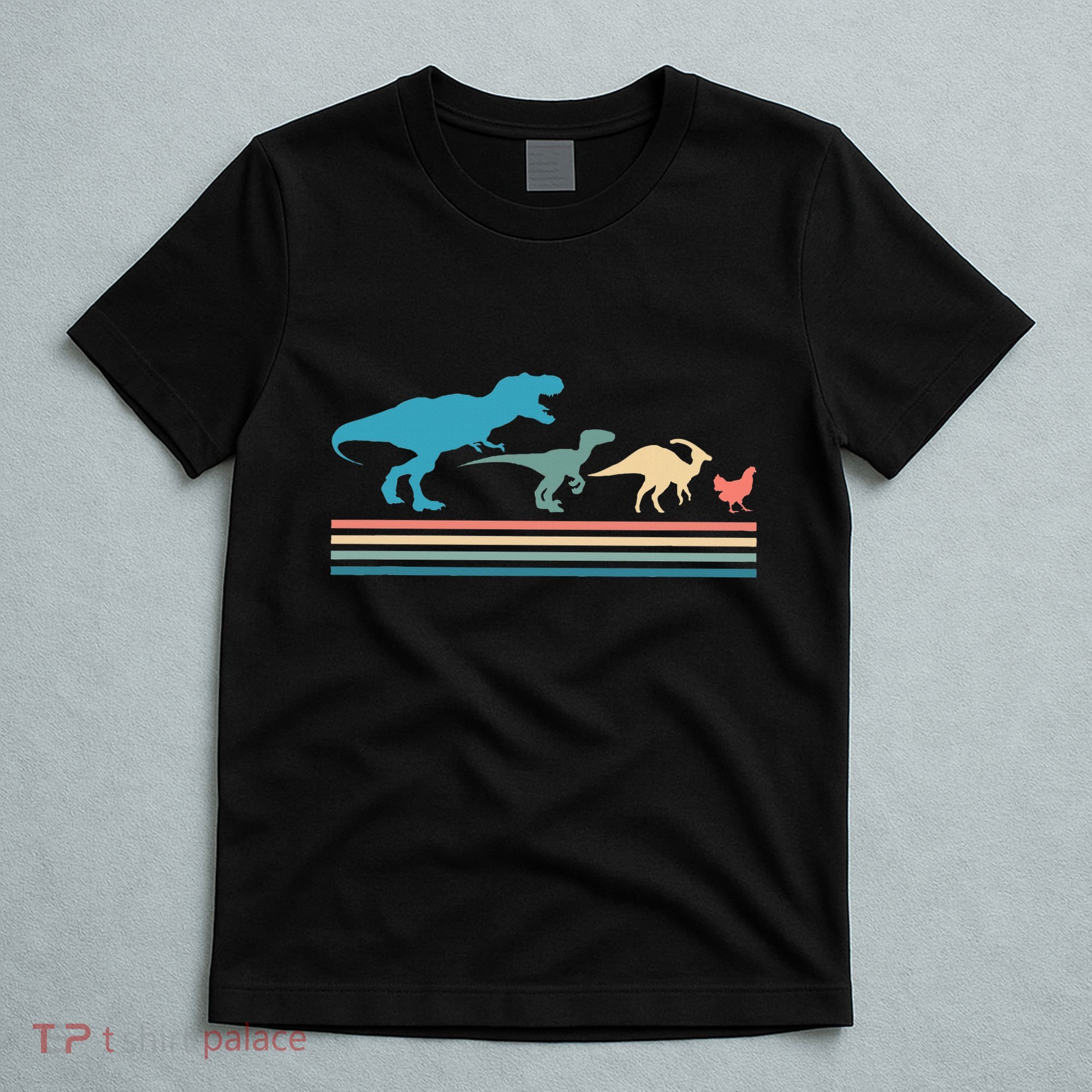 Dinosaur Evolution Trex Velociraptor Chicken T-Shirt
