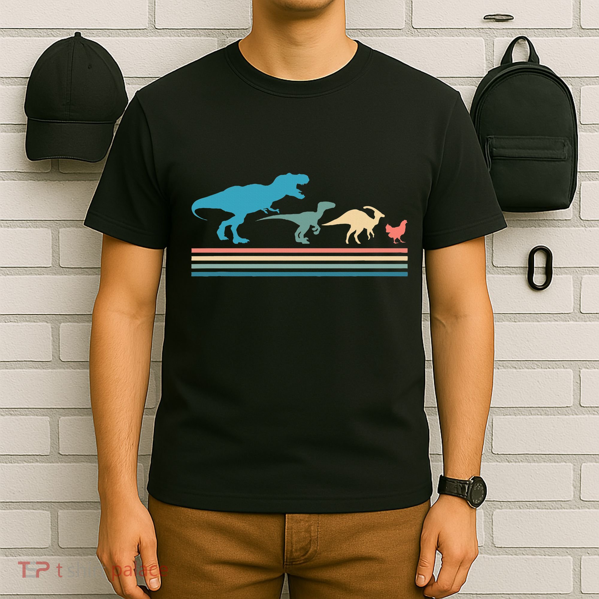 Dinosaur Evolution Trex Velociraptor Chicken T-Shirt