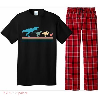 Dinosaur Evolution Trex Velociraptor Chicken Pajama Set