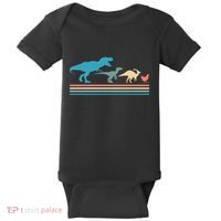 Dinosaur Evolution Trex Velociraptor Chicken Baby Bodysuit thumb 0