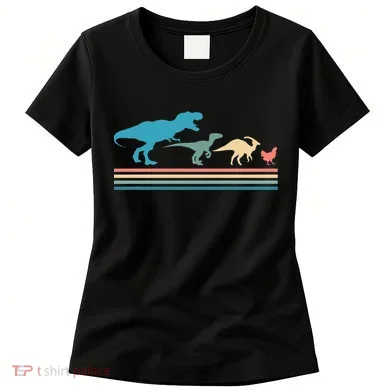 Dinosaur Evolution Trex Velociraptor Chicken Women's T-Shirt