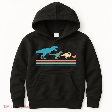 Dinosaur Evolution Trex Velociraptor Chicken Kids Hoodie