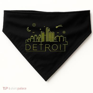 Detroit City Silhouette USA-Made Doggie Bandana