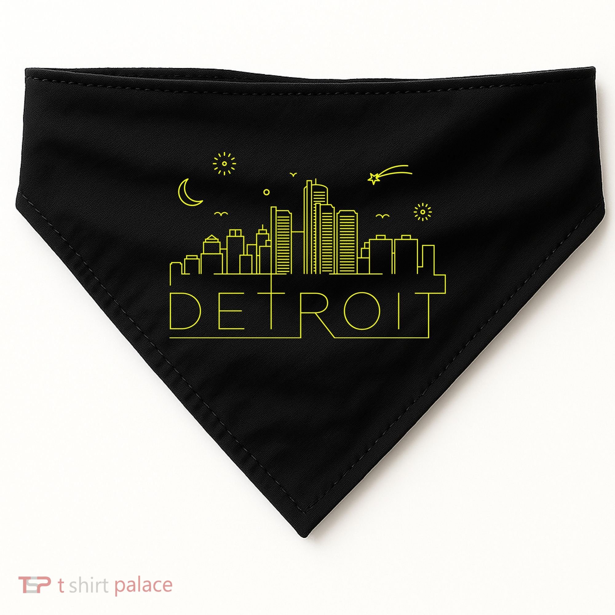 Detroit City Silhouette USA-Made Doggie Bandana