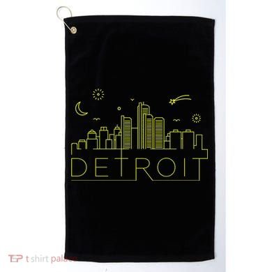 Detroit City Silhouette Golf Towel