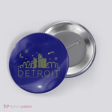 Detroit City Silhouette Button