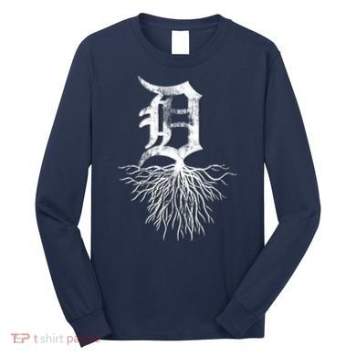 Detroit D Roots Michigan Born Rooted Long Sleeve Shirt