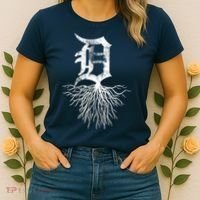 Detroit D Roots Michigan Born Rooted Women's T-Shirt thumb 2