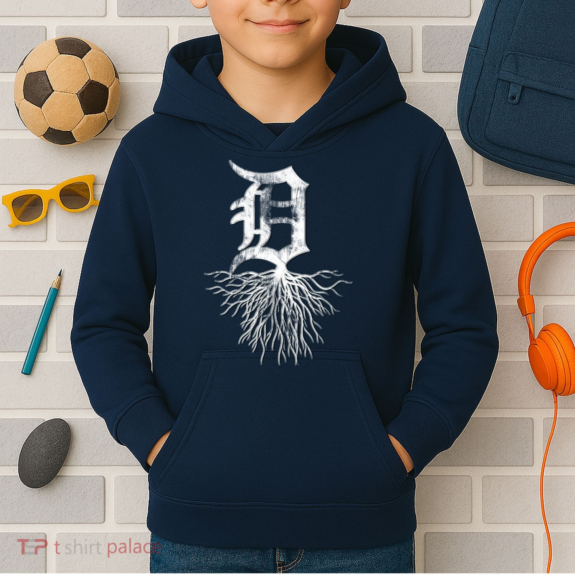 Detroit D Roots Michigan Born Rooted Kids Hoodie