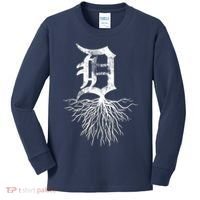 Detroit D Roots Michigan Born Rooted Kids Long Sleeve Shirt thumb 0