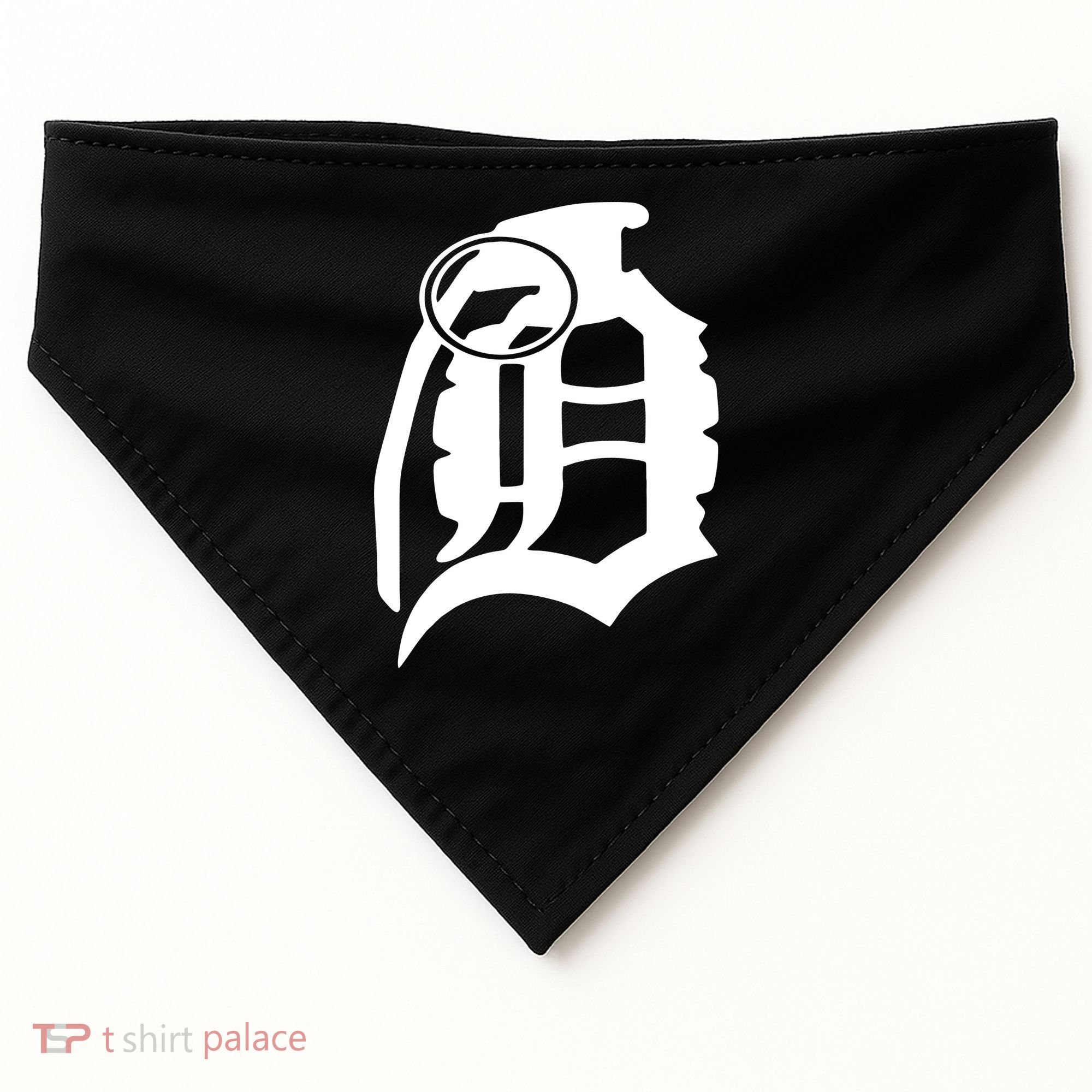Detroit English D Grenade Michigan Logo USA-Made Doggie Bandana