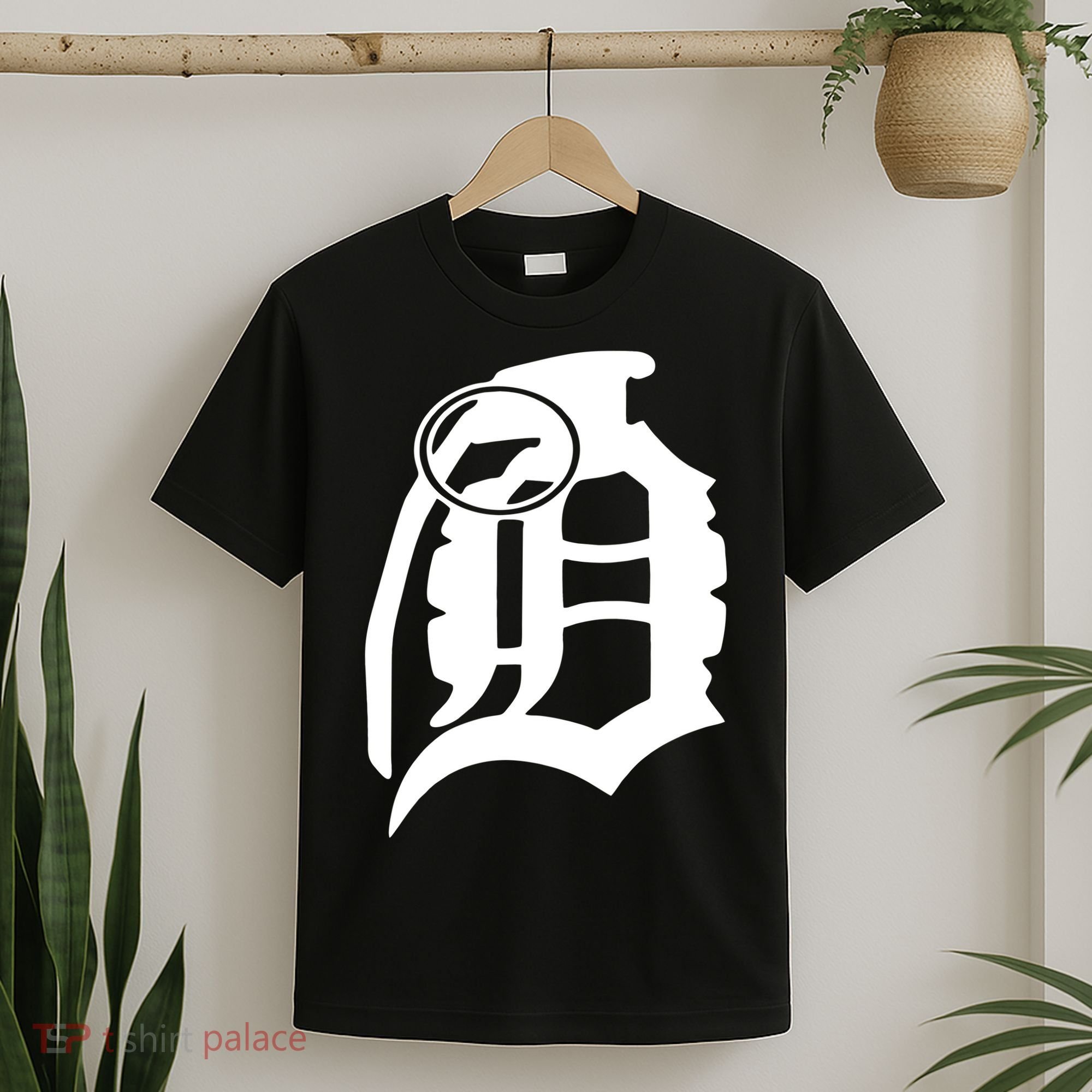 Detroit English D Grenade Michigan Logo T-Shirt