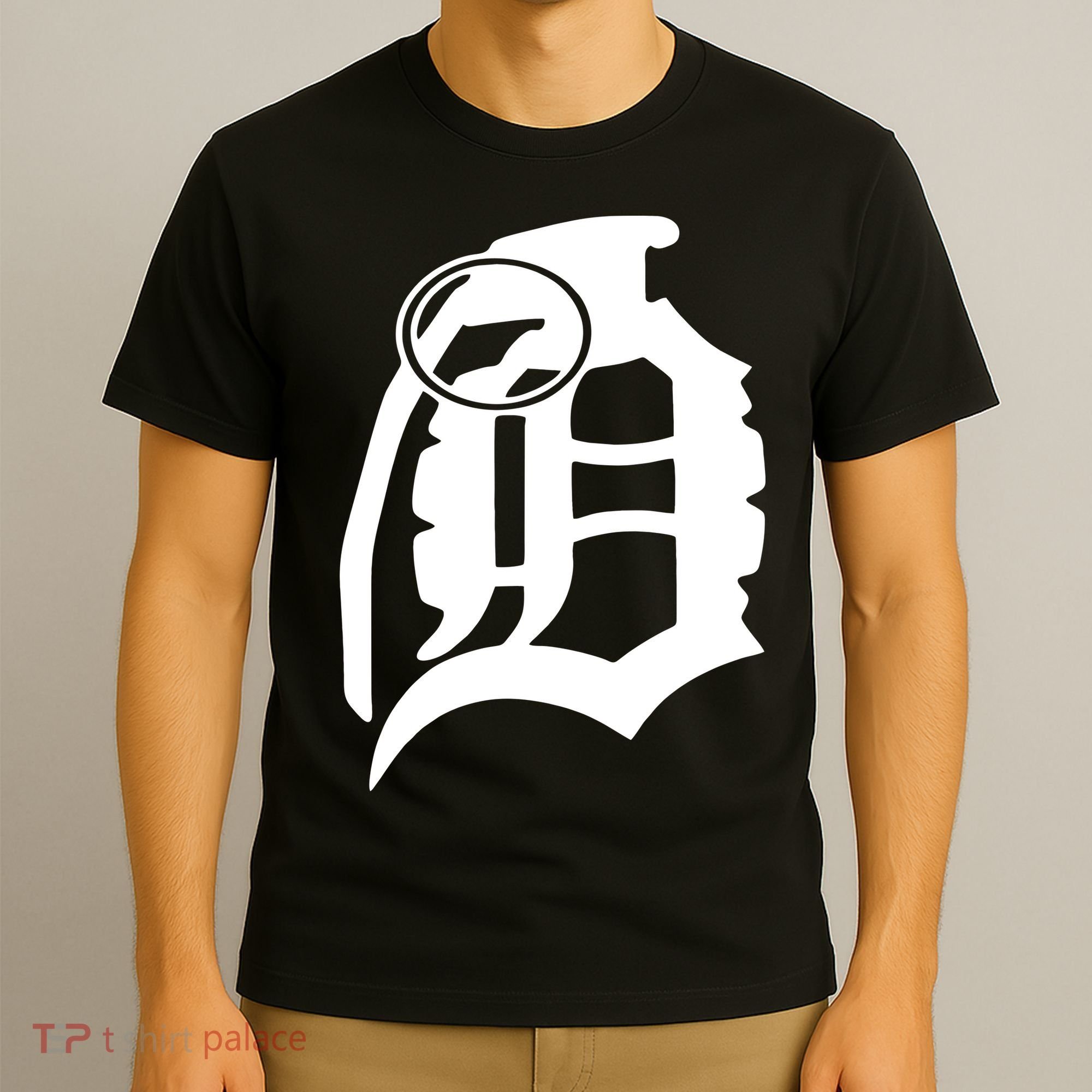 Detroit English D Grenade Michigan Logo T-Shirt