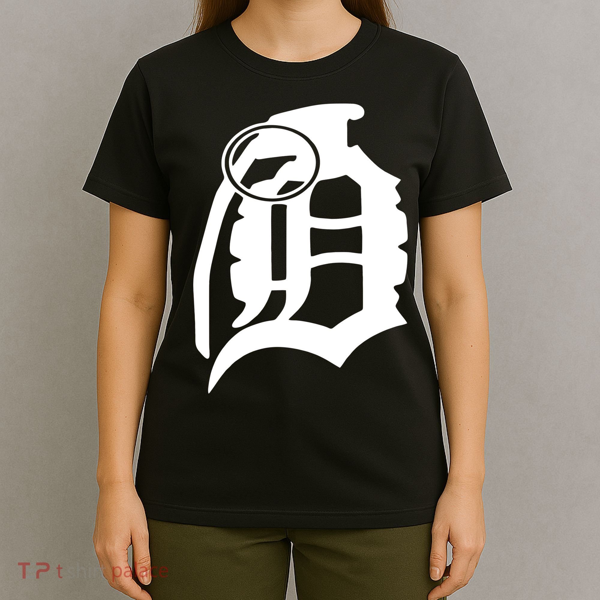 Detroit English D Grenade Michigan Logo T-Shirt