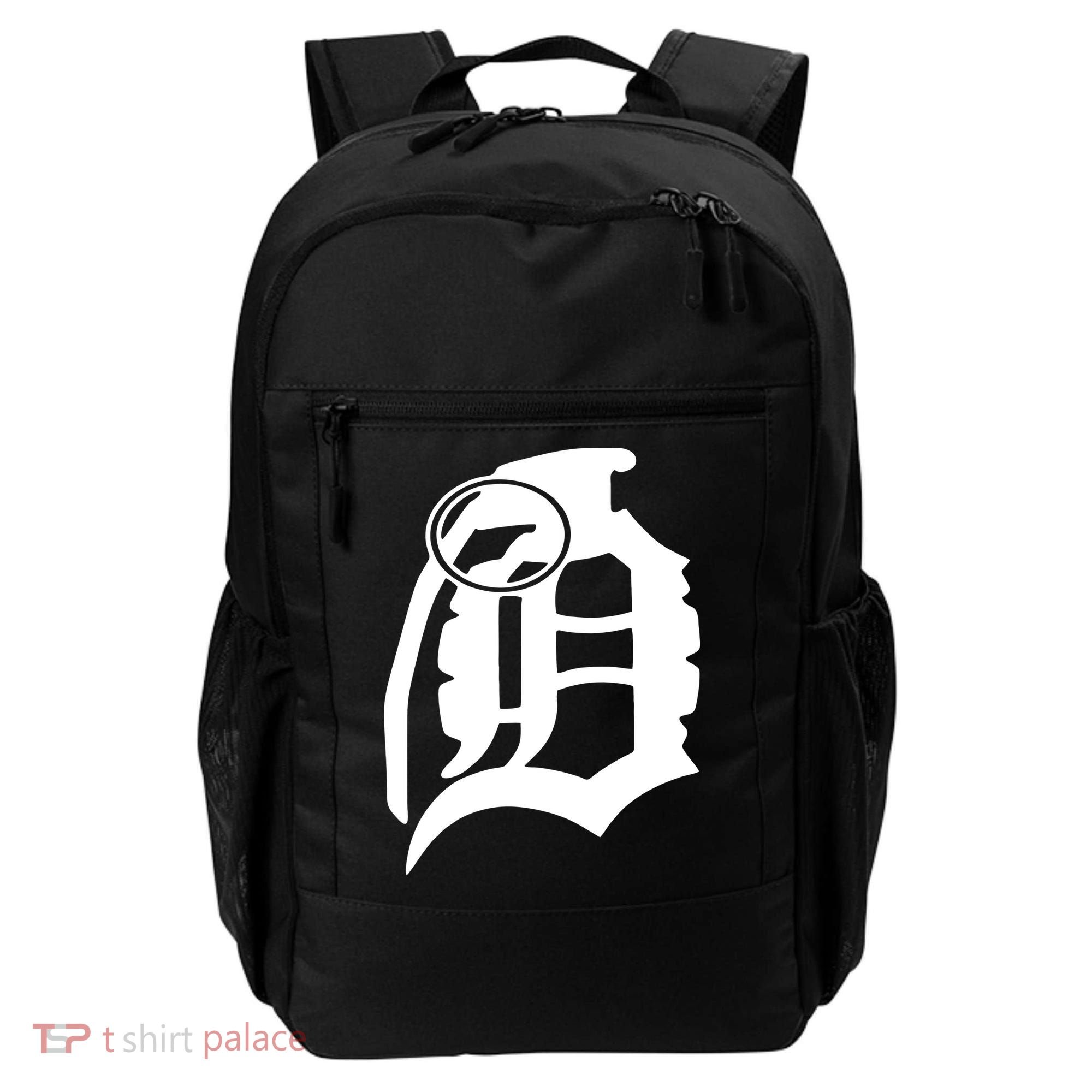 Detroit English D Grenade Michigan Logo Backpack