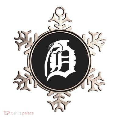 Detroit English D Grenade Michigan Logo Ornament