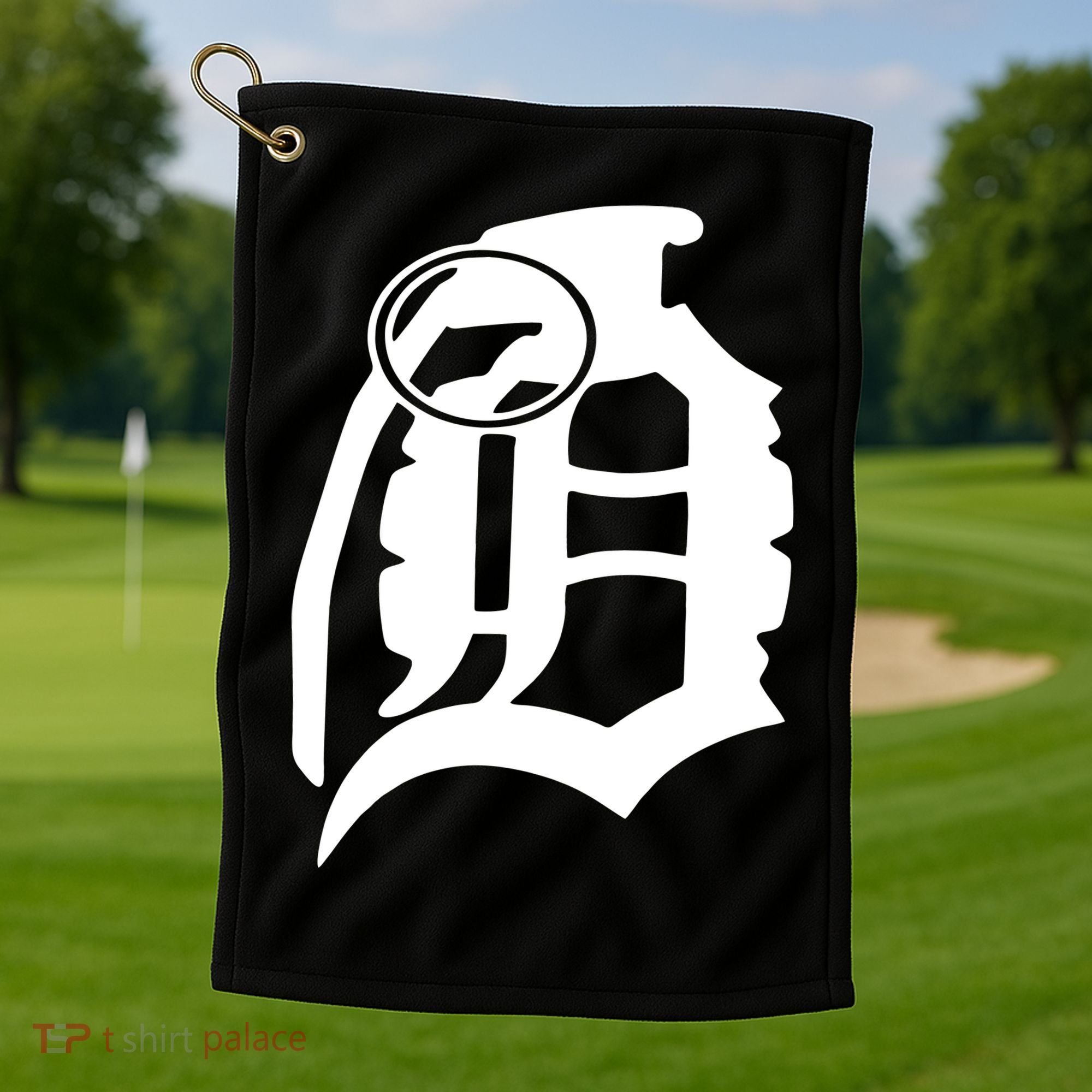 Detroit English D Grenade Michigan Logo Golf Towel
