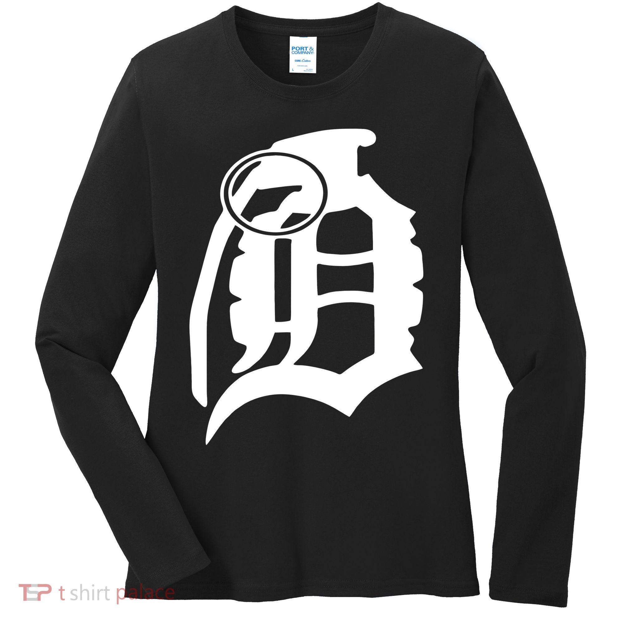 Detroit English D Grenade Michigan Logo Women's Long Sleeve Shirt