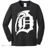 Detroit English D Grenade Michigan Logo Kids Long Sleeve Shirt thumb 0