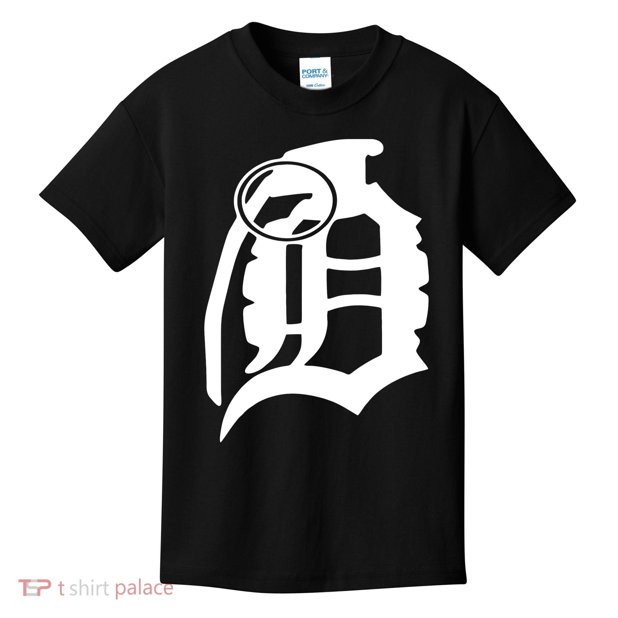 Detroit English D Grenade Michigan Logo Kids T-Shirt