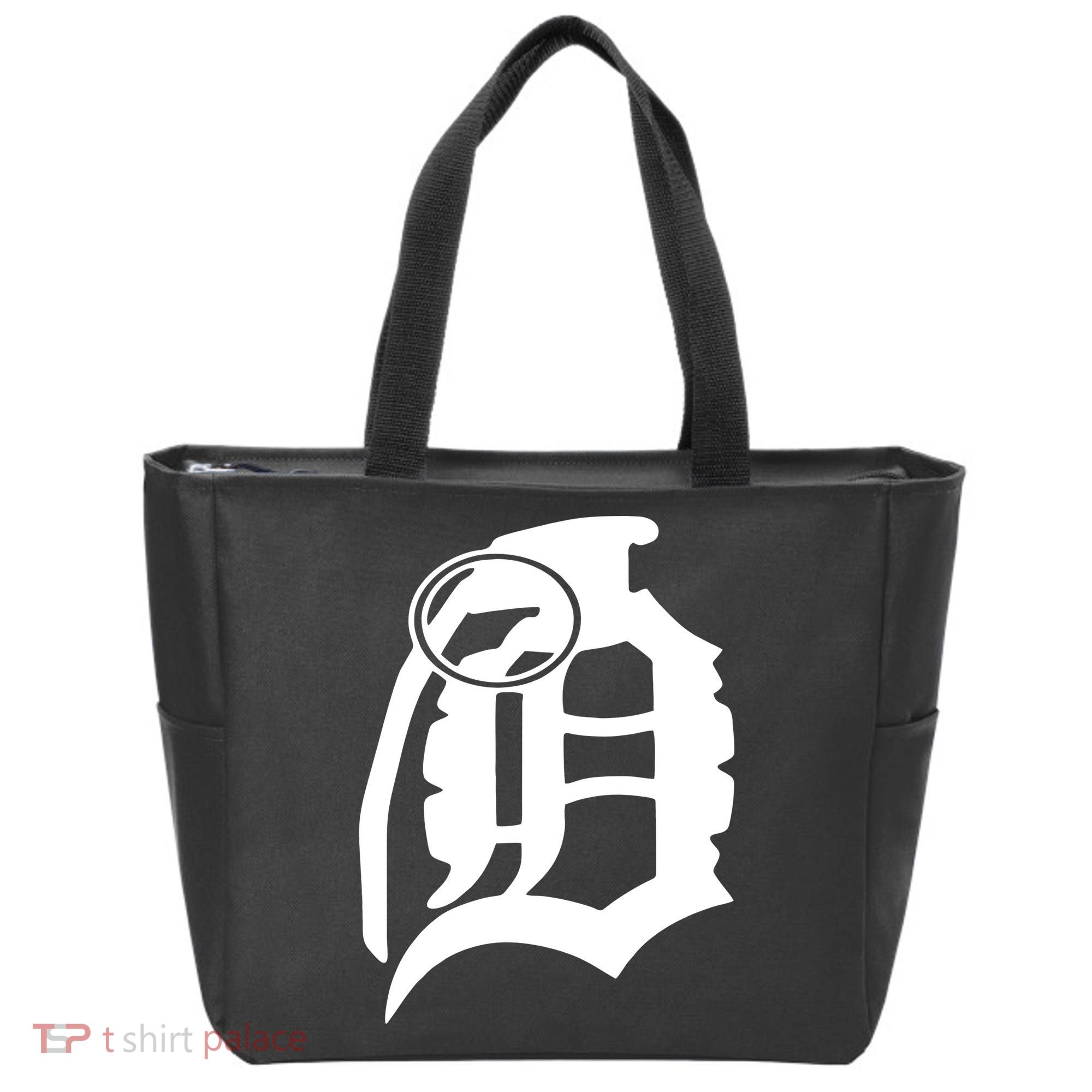 Detroit English D Grenade Michigan Logo Tote Bag