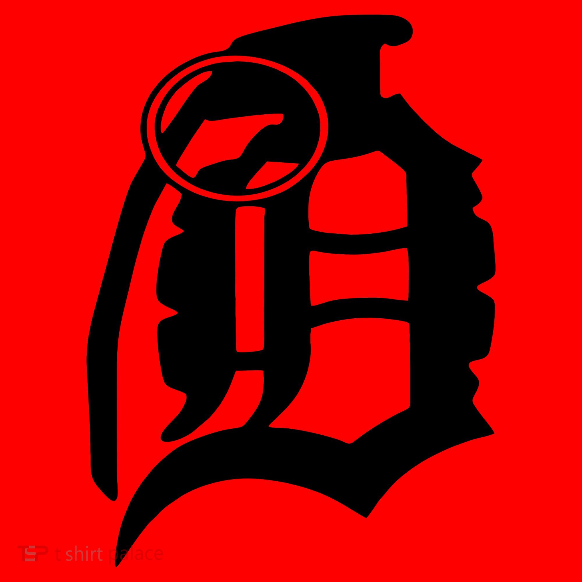 Detroit English D Grenade Michigan Logo Santa Hat