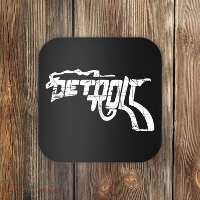 Detroit Gun n Smoke Revolver Coaster